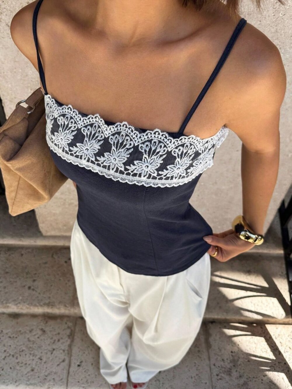 Navy Blue Casual Women's Camisole Tank - Picture 6 of 6